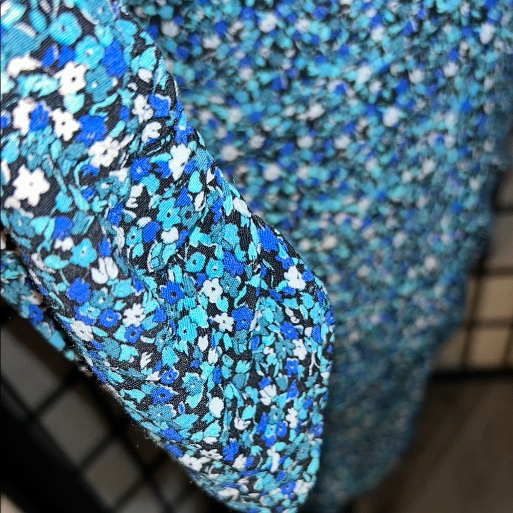 Zara Blue Puff Sleeve Sheath Dress - Picture 6 of 14